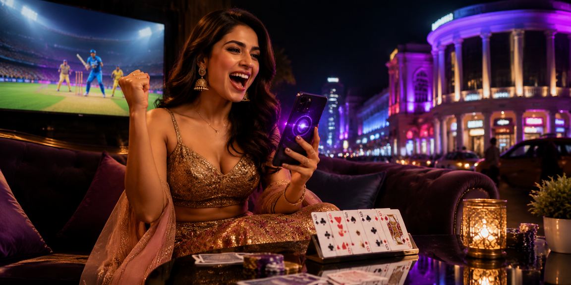 Indian Andar Bahar card game setup with cards on table